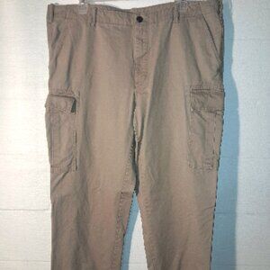 Lands End Mens Size 44 Tan Khaki Cargo Pants Cotton Business Casual Workwear